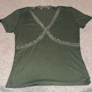 Dark green laced shirt